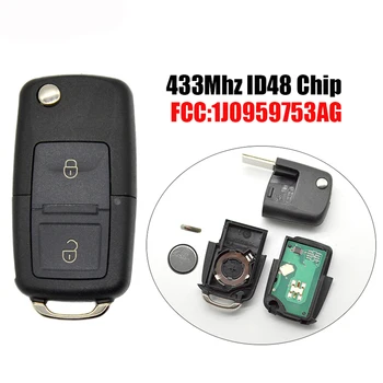 

V0040A Flip remote key 2button 433Mhz ID48 Transporter Chip 1J0959753AG For Volkswagen VW Golf Passat Polo Beetle Bora folding c