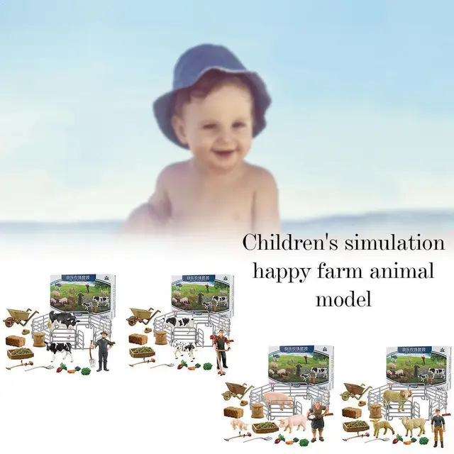1Set Architecture Farm Model Building Blocks Animals Construction Harvester Horse Set Figures Cow Toy Tractor Carriage N1J4 1