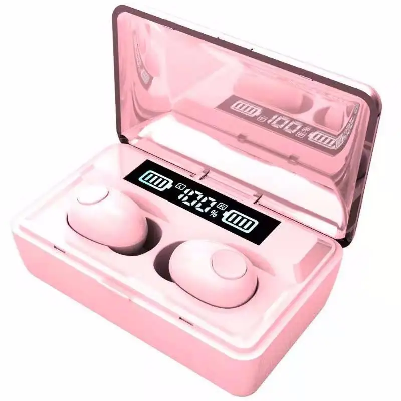 with packing box T8 TWS Bluetooth наушники 2200 мАч Внешний аккумулятор светодиодный дисплей беспроводные наушники розовый черный белый цвет кожи - Цвет: with packing box