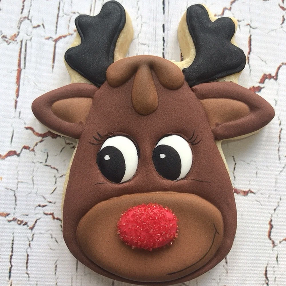 KENIAO Christmas Deer Head Cookie Cutter - 10.2 x 8.6 CM - Winter Biscuit Fondant Bread Sandwich Mold - Stainless Steel KENIAO Christmas Deer Head Cookie Cutter - 10.2 x 8.6 CM - Winter Biscuit Fondant Bread Sandwich Mold - Stainless Steel