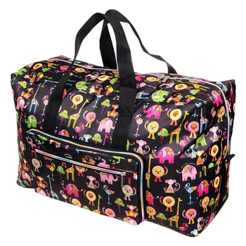 

Travel Bag Organizer Luggage Handbag Cartoon Printing Large Capacity Washable Wear Resistant Portable Zipper Laundry Foldable