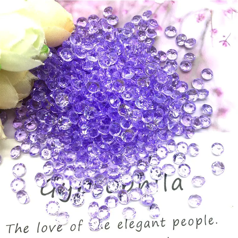 Light purple 10g 4,5 мм свадебные украшения, алмазные конфетти, Разбрасыватели конфетти для стола, прозрачные акриловые кристаллы, центральный элемент, вечерние принадлежности, 500 шт - Цвет: Light purple 10g