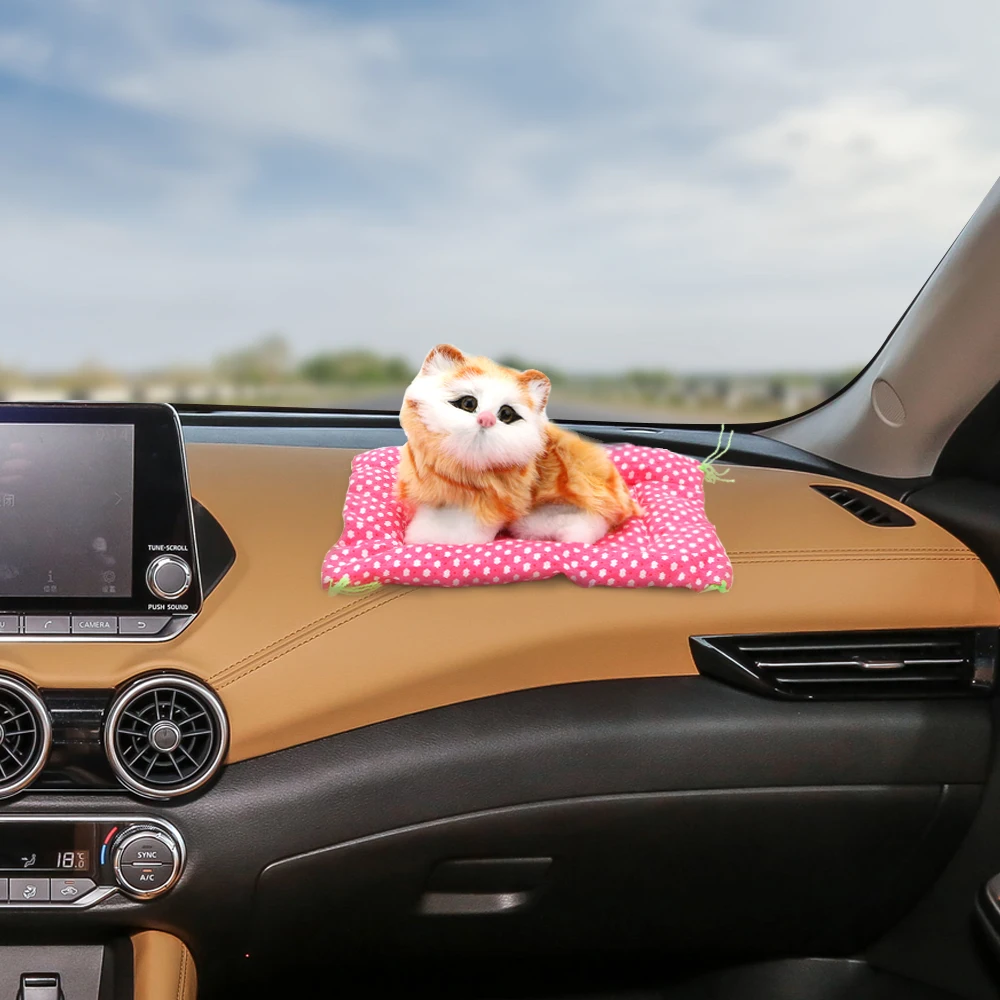 LEEPEE Моделирование Плюшевые игрушечная кошка авто аксессуары со звуковым орнаментом автомобиля милые игрушки для котят украшение приборной панели