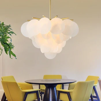 

Modern Led Metal Pendant Lights Wrought Iron Glass Round Ball Brass Rod Hanging Lamp For Living Roomcafekitchen Nordic Lighting