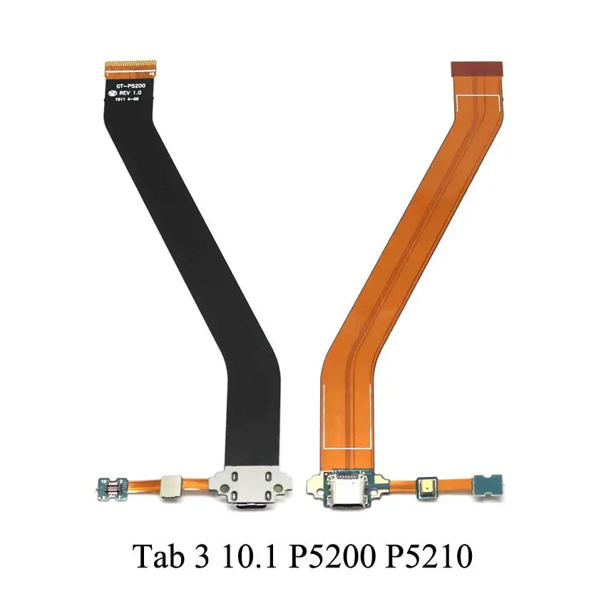 Для Samsung Galaxy Tab 2 3 P5100 P5110 P5200 P5210 P7500 P600 N8000 T530 T550 T800 USB Зарядное устройство зарядки Порты и разъёмы с микрофонный гибкий кабель - Цвет: P5200