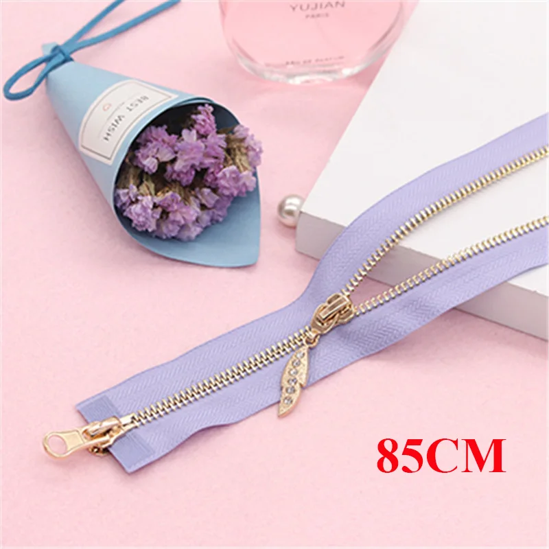purple 85cm Meetee 5#70-120 см металлическая молния двойной ползунок открывающийся Декор молния для DIY швейная одежда пальто куртка ремесла аксессуары AP543 - Цвет: purple 85cm
