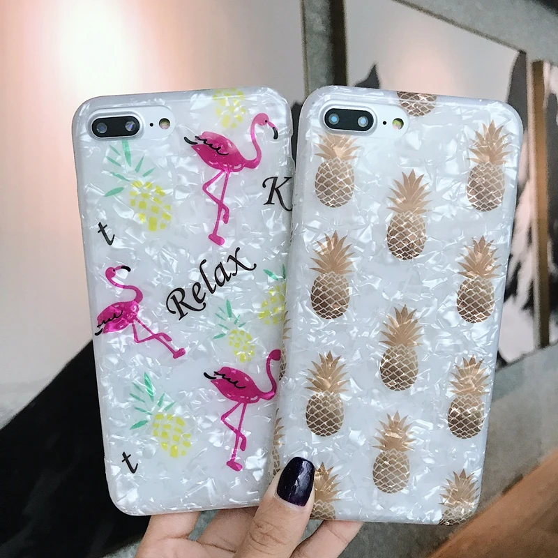 

Flamingos Dream Coque Case For iPhone XS Max 6 6S 7 8 Plus X XR Soft Silicon Pineapple Pattern Full Body Phone Cover Cases Shell