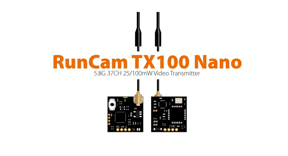 RunCam TX100 Nano 5,8G 37CH 25 МВт/100 мВт выходная мощность Видео FPV передатчик с UFL 5,8G 2 дБ Omni антенна для FPV дрона часть