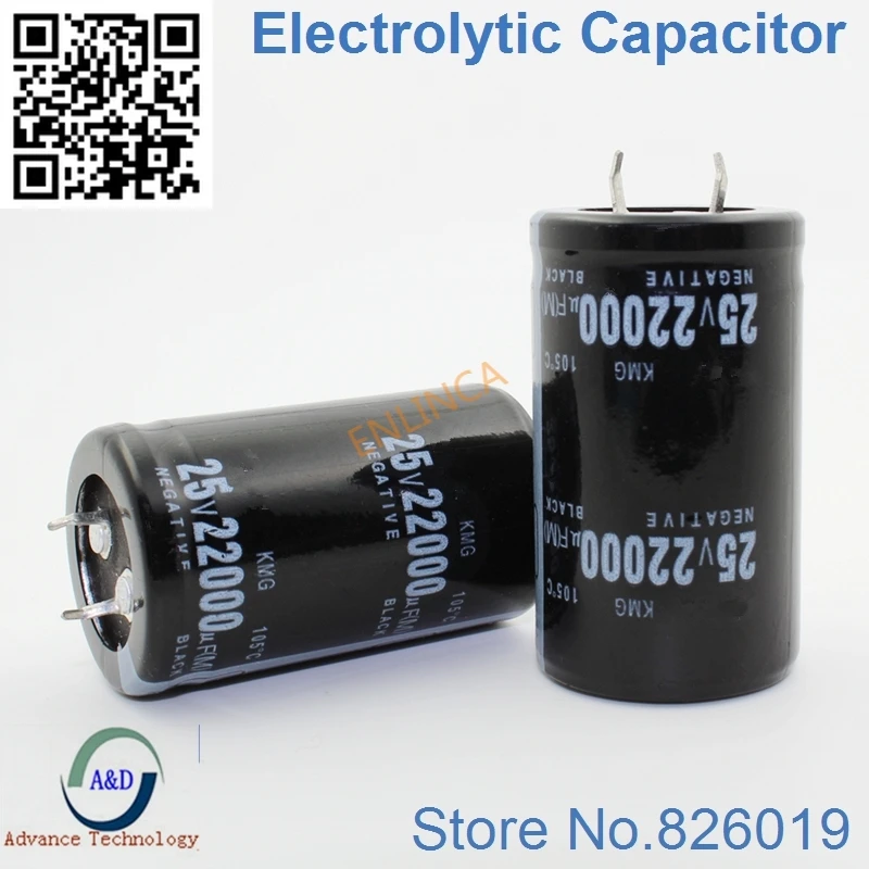 5pcs/lot 25v 22000uf Radial DIP Aluminum Electrolytic Capacitors size 30*50 Tolerance 20% | Электронные компоненты и