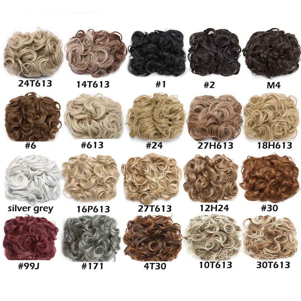  S-noilite LARGE Comb Clip In Curly Synthetic Hair Pieces Chignon Updo Cover Hairpiece Extension Hai
