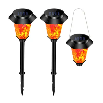 

4Pcs Yard Solar Hanging Lights LED Flickering Flames Light Waterproof Pathway Lawn Torch Lamp Landscape Christmas Decor