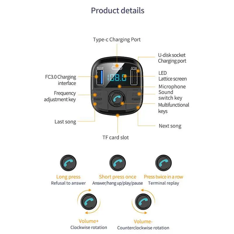 BT29 автомобильный беспроводной Bluetooth 5,0 комплект fm-передатчик U диск TF карта lcd громкой связи Автомобильный MP3-плеер fm-модулятор автомобильные аксессуары