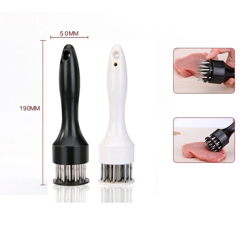 Meat Tenderizer Mallet 21-Pin Household Round Stainless Steel Steak Tender Meat Needle Pork Meat Tenderizer Rib Breaker Kitchen Cook Tools Hammer