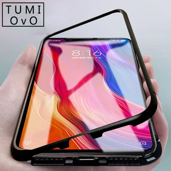 

Luxury 360 Magnetic Adsorption Case for Xiaomi Pocophone F1 Mi 8 SE A2 Magnet Tempered Glass Cover for Redmi Note 5 6 Pro 6A