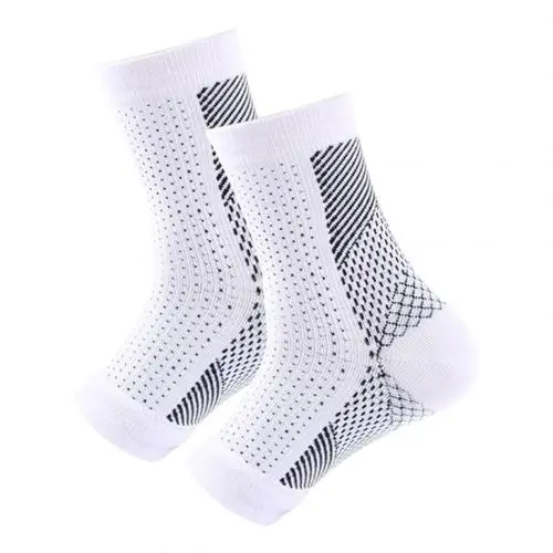 White Black Унисекс, Анти-усталость, компрессионные, спортивные, компрессионные, для ног, лодыжки, эластичные, бандажные рукава, поддержка, фиксатор, защита, защитное снаряжение, носки - Цвет: White Black