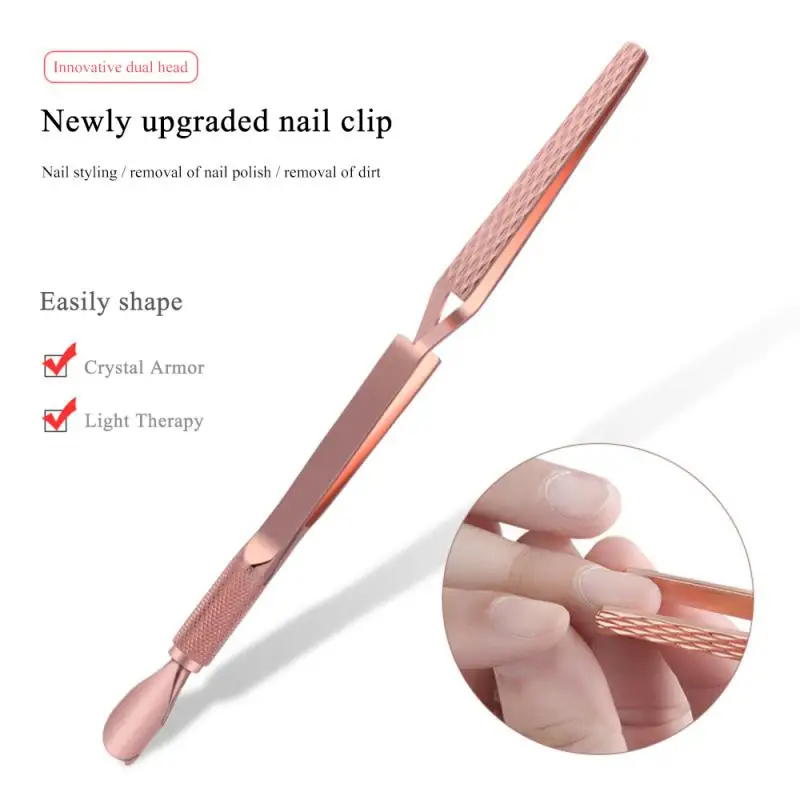 

Nail Art Shaping Tweezers Nail Shaping Clip Cross Handle Double Head Dual-use Dead Skin Cuticle Pusher Manicure Pedicure Tool