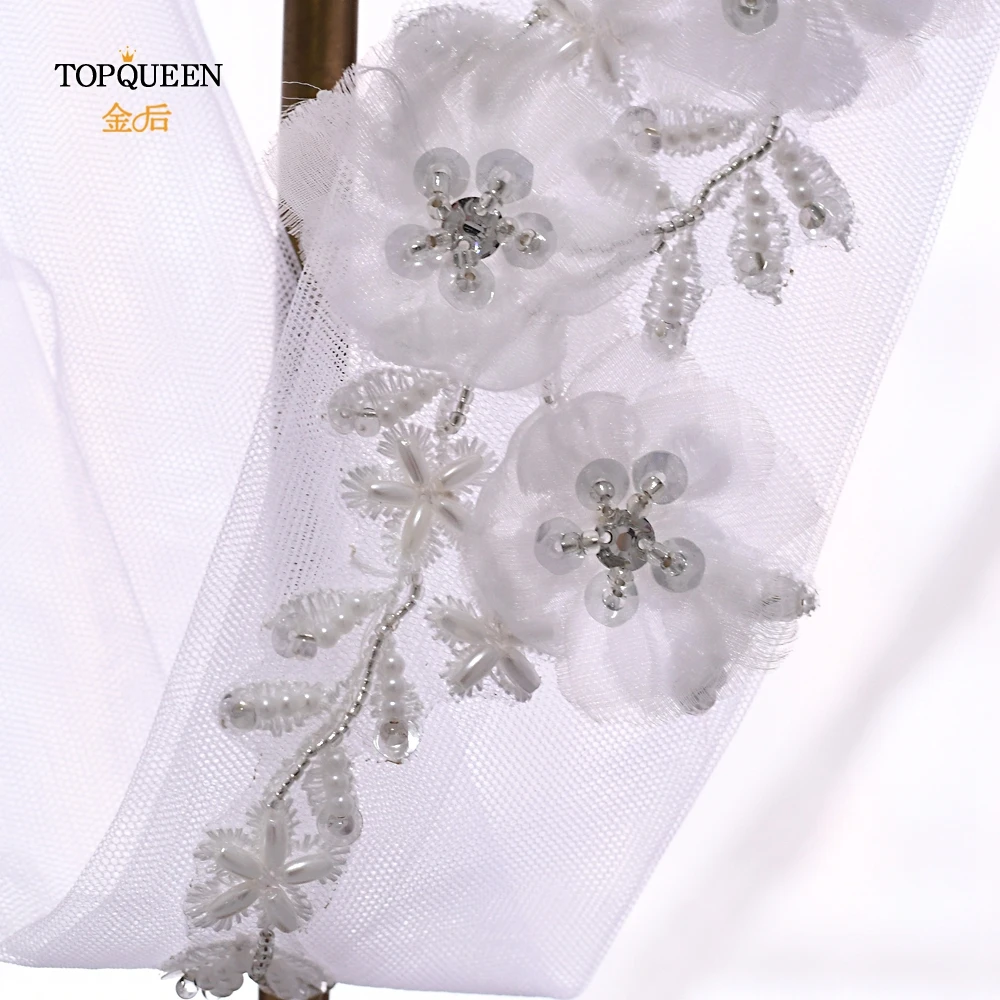 TOPQUEEN WS249 белый свадебный кружевной головной убор головная повязка свадебная вуаль цветок шиньон невесты вуаль аксессуары для волос