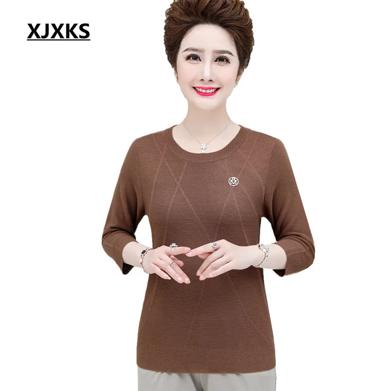 

XJXKS Fall 2019 Autumn New Women Sweater Loose Plus Size Loose Jumper Comfortable Wool Knitted Sweater Women Pullover