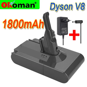 

Dyson V8 battery 1800mAh 21.6V Li-ion Battery for dyson dc62 battery DC58 DC59 DC61 DC74 SV09 Vacuum Cleaner Battery + charger