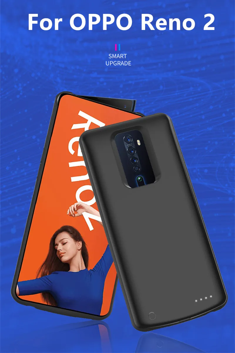 6500 мАч Расширенный чехол для аккумулятора для OPPO Reno 2, чехол для быстрой зарядки телефона, портативный внешний аккумулятор, чехол для зарядки аккумулятора