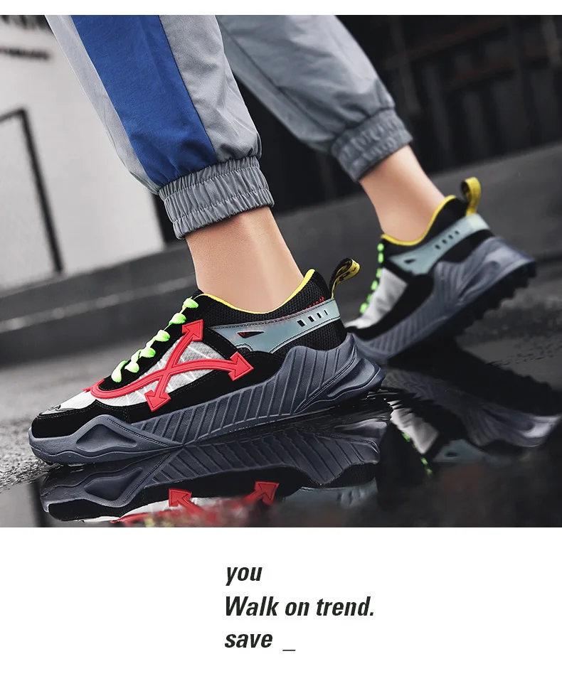 Online Celebrity Hot Selling Daddy Shoes Men's Athletic Shoes Breathable Mesh Running Shoes Thick Bottomed Extra High Casual Sho