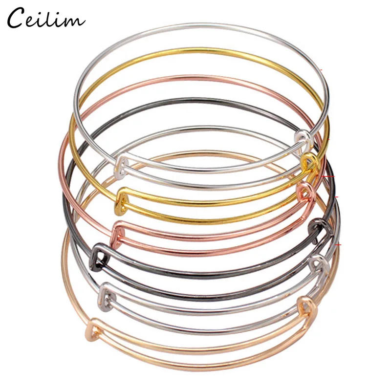 2022 New Wholesale Lot 10pcs Gold Silver Color Expandable Alloy Cable