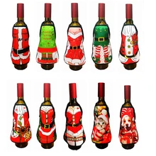 11 стиль Рождественская бутылка вина чехол в виде фартука Рождество Санта ужин вечерние украшения стола Популярные мероприятия украшения
