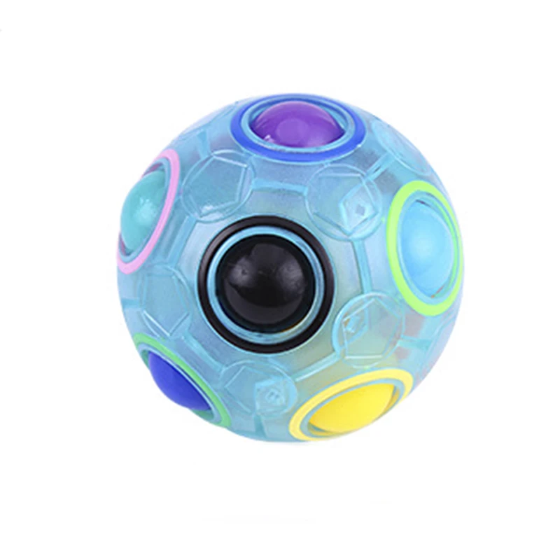 Rainbow Ball Puzzles Spheric Magic Cube Toy Adult Kids Plastic Creative Football Learning Educational Toys Gifts For Children 9