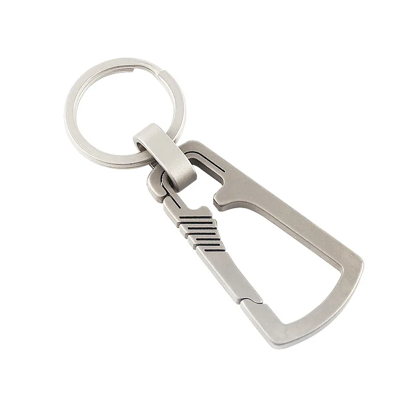 

Real Titanium Alloy Men Key Chain Lightweight Titanium Steel Keychain Hanging Buckle High Quality Car Key Holder Rings
