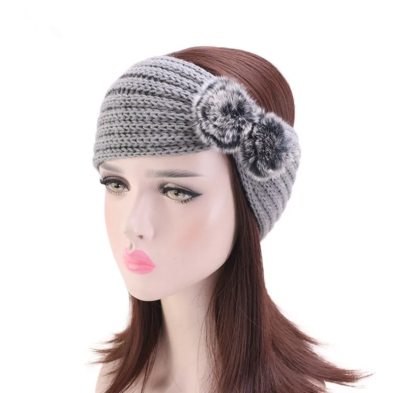 

2019 Autumn And Winter solid color knitting warm protect the ear Headband for Women Handmade Hair Accessories 17