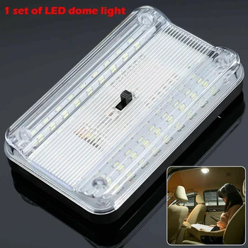 

Vehicle Car Interior Dome Roof Ceiling Lamp Trunk Light DC12V 36 LEDs White Remote Control Side Light Side Wedge Bulbs