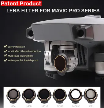 

4 IN 1 MAVIC PRO Lens Filter ND4 ND8 ND16 ND32 Netrual Density Camera Lens Filter for DJI Mavic Pro Platinum Camera Drone