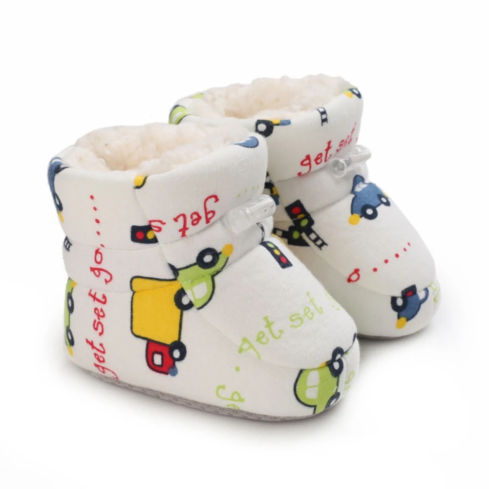 Winter Autumn Newborn Baby Warm Shoes Thick Cotton Snow Boots Fashion Toddler Fuzzy Balls First Walkers Kid Shoes 0-18M