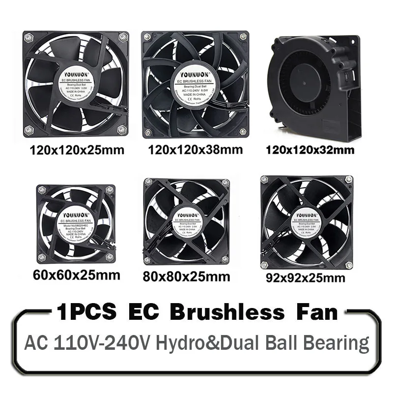 Brushlee-ventilador de Refrigeração do ec 6025 8025 9225 12025 12038 12032 ca 110v 115v 120v 220v 240v 1pc