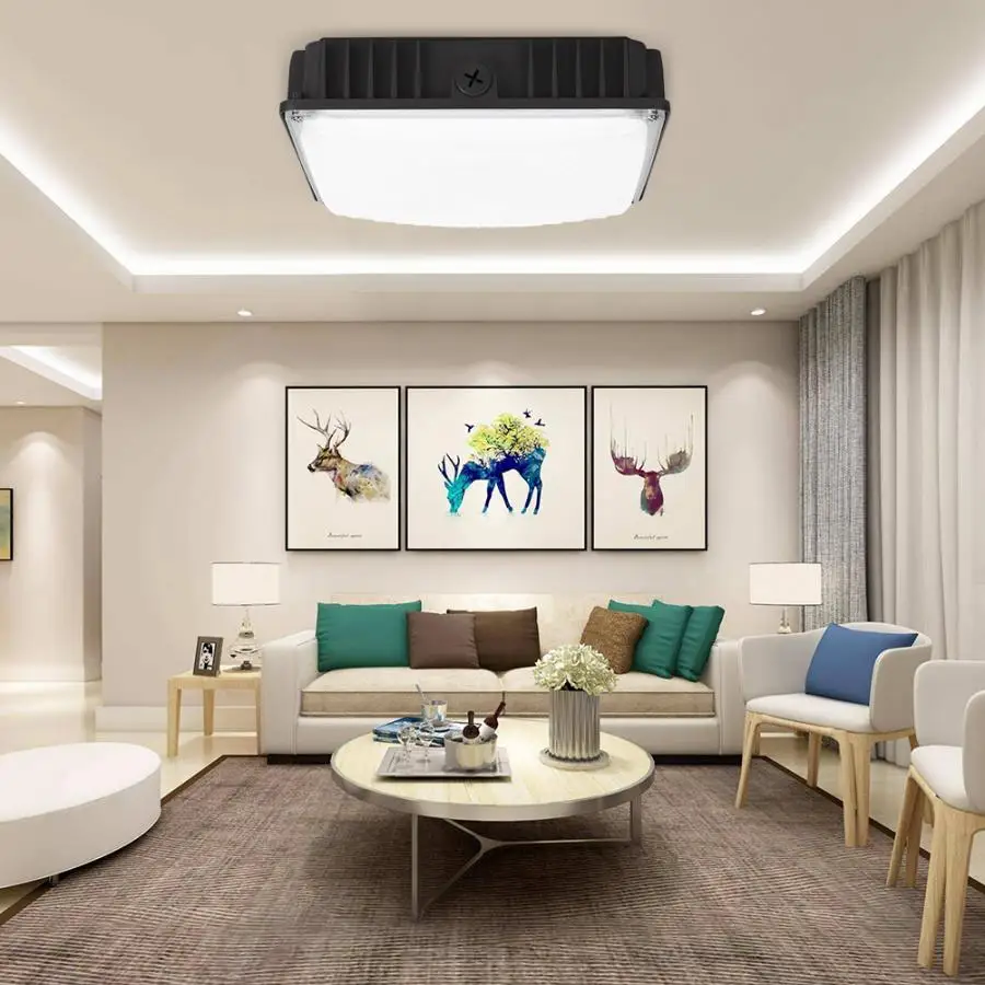 

Techo AC100-277V 10400LM 80W 96LED 5000K Outdoor Waterproof Canopy Light Garage Gas Station Ceiling Light