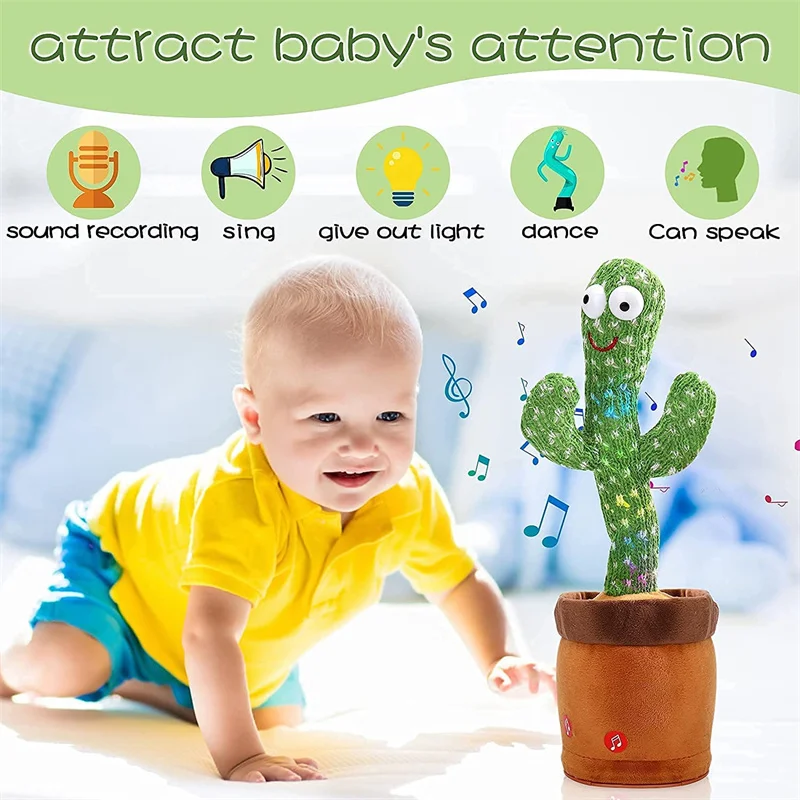 agitando com planta de música para crianças pelúcia brinquedos