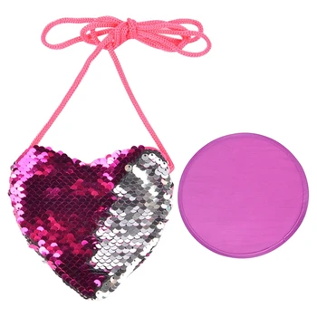 

2 Pcs New Sequins Heart Kids Shoulder Coin Bag Baby Girls Mini Messenger Bag Cartoon Boys Small Coin Purse Children Handbags, 1