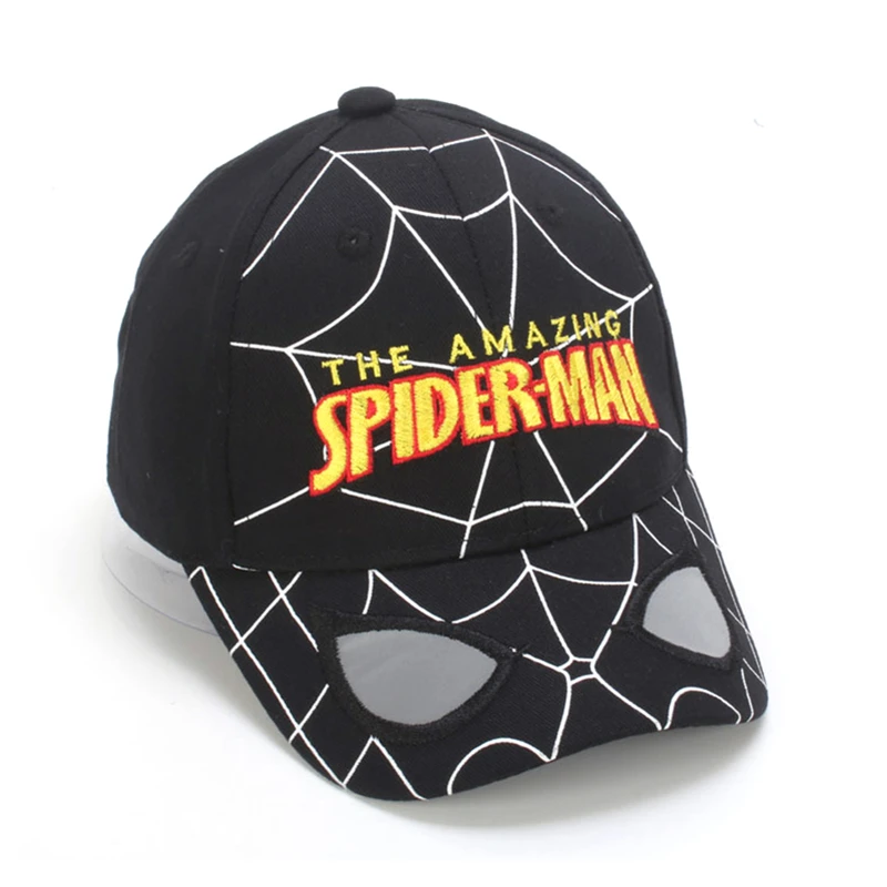 Кепка Человека-паука, хлопковая детская бейсболка с рисунком, SPIDER-MAN шапки для маленьких мальчиков и девочек, детская хип-хоп кепка, детская бейсболка