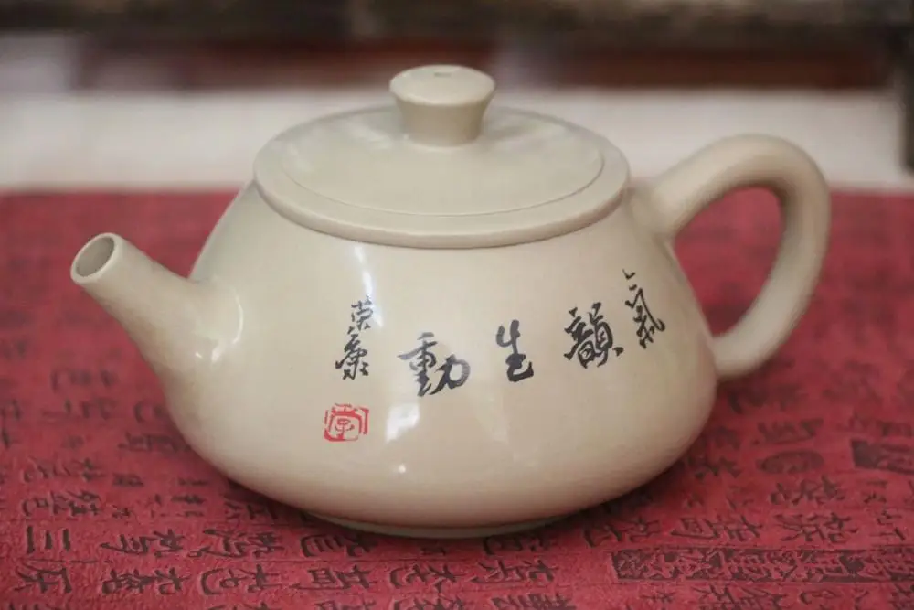 Jian shui ceramic tea pot for puer and black tea Shi Piao Hu из белой глины White Clay teapot number 1