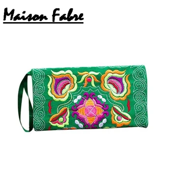 

Maison Fabre Women Ethnic Handmade Embroidered Wristlet Clutch Bag Vintage Coin Purse Wallet Chinese Style Coin Purse Woman