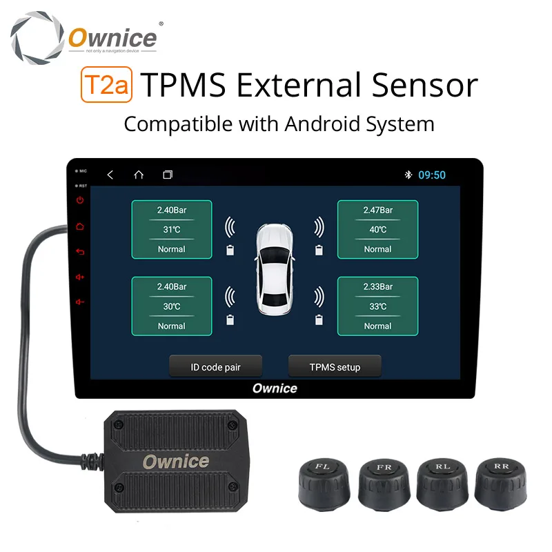 Ownice USB Android TPMS монитор давления в шинах Android навигационный контроль давления система сигнализации Беспроводная передача TPMS