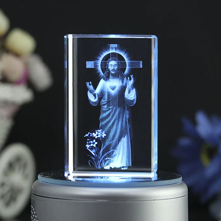 Crystal Jesus Interior Carving Christian Gifts Holy Family Office Creative Ornament Crystal Art Catholicism Artwork Customized