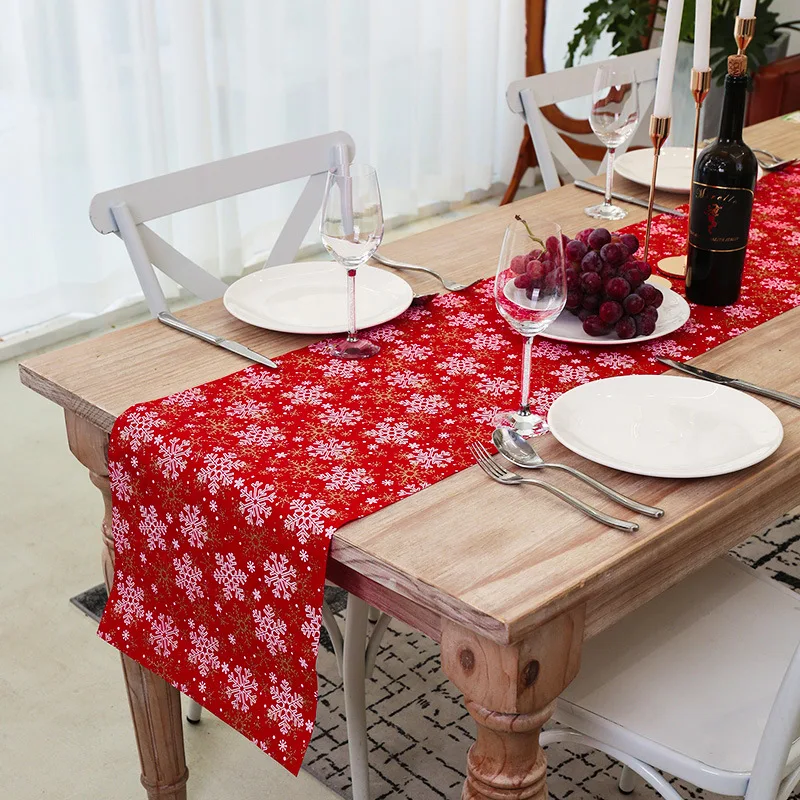 

Christmas Decoration Table Runner Table Flag Table Arrangement Square Table Mat Snowflake Tablecloth
