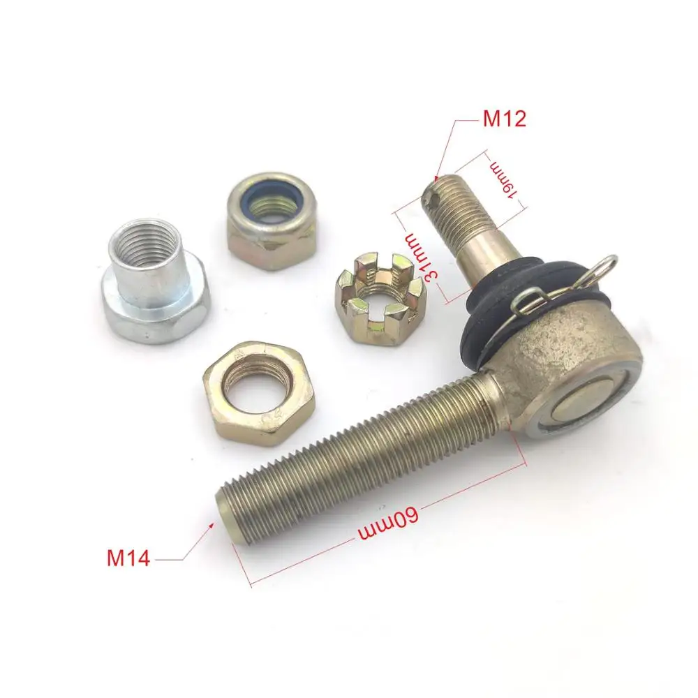Joint Ball Head U-joint 10mm M10 / 12mm M12 / 14mm M14 Tie Rod End for Hummer LONGDING 250 ATV Quad UTV Accessories Turn Part