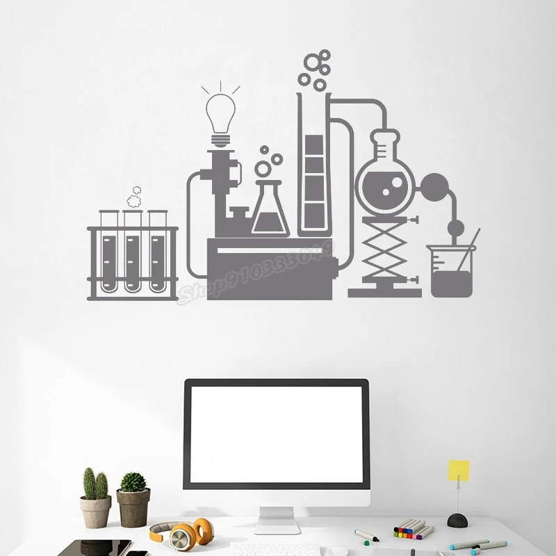 

Химические лабораторные настенные Стикеры, искусственный декор, научная Наклейка на стену для школы, научный декор, виниловые Съемные наклейки C567