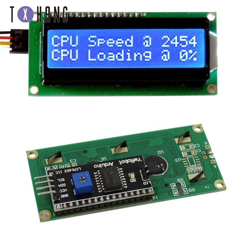 Модуль ЖК-дисплея LCD1602 синий экран 1602 дюйма i2c модуль HD44780 16x2 IIC символ 5 В для arduino |