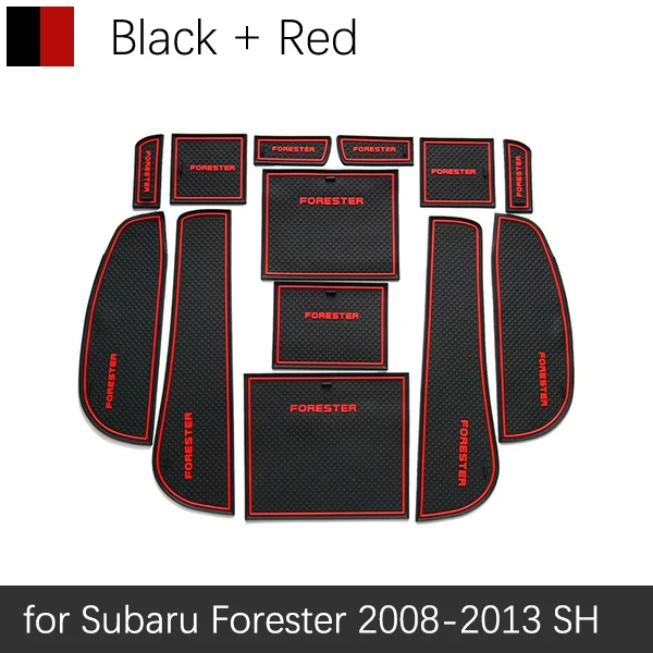 Red Для Subaru Forester 2008 2009 2010 2011 2012 2013 SH противоскользящими резиновыми затворный слот подставка под кружку, подложки аксессуары наклейки для автомобиля - Название цвета: Red