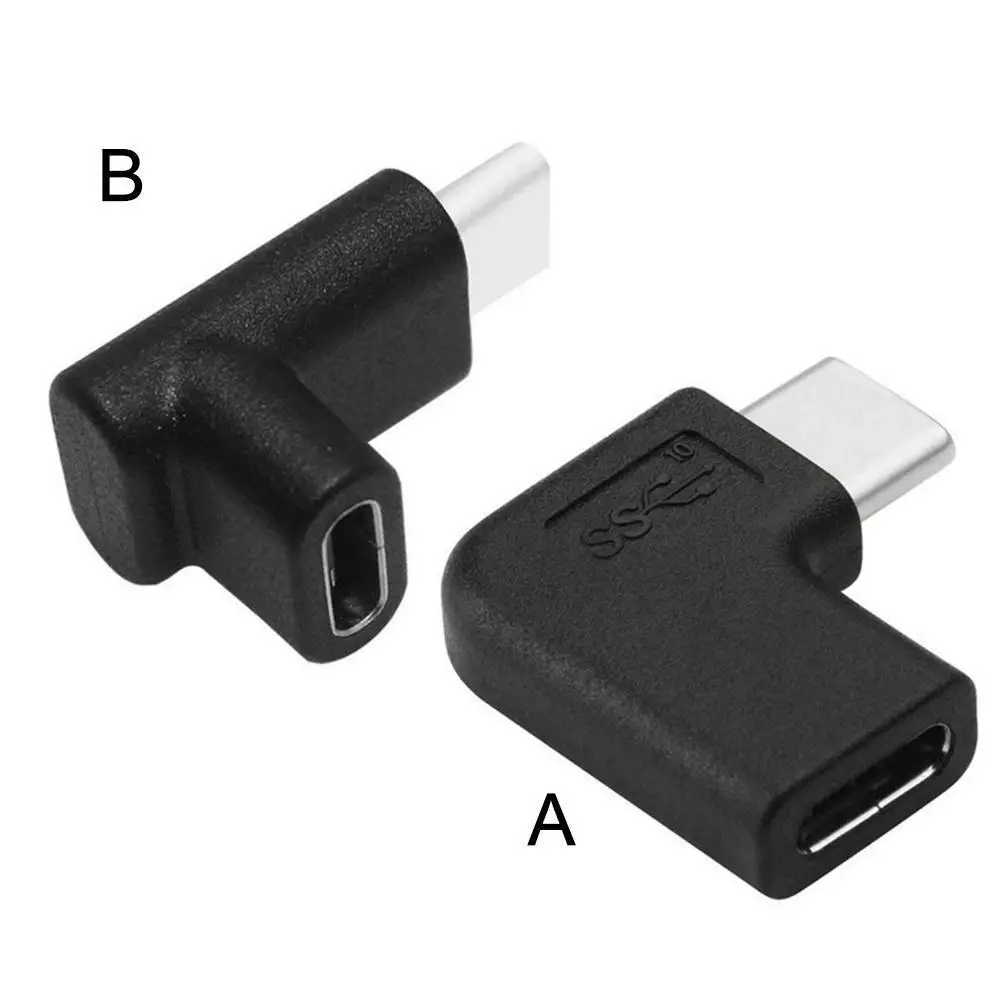 A and B 90 градусов USB 3,1 type C Мужской и женский правый угловой конвертер адаптер Черный OUJ99 - Цвет: A and B