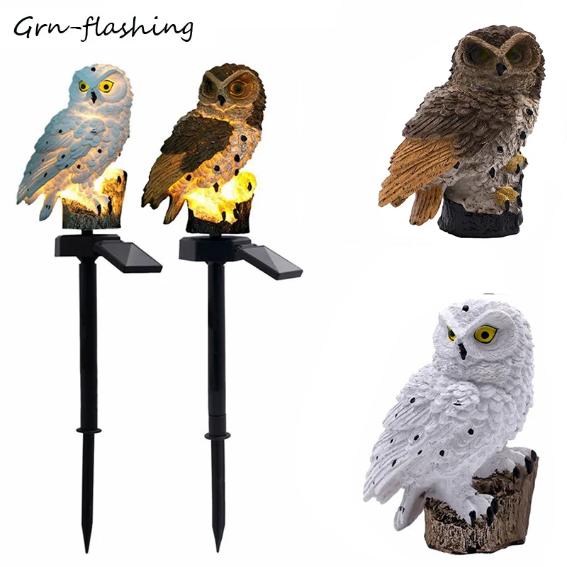 Owl Shape Solar Powered LED Lawn Lamp For Outdoor Yard Decoration Lights Automatic Lighting Waterproof Garden Landscape Light
