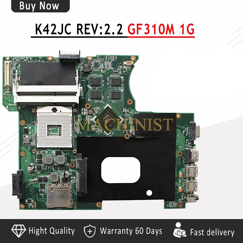 K42JC материнских плат REV: 2,2 GT310M для ASUS A42J K42J X42j A40J Материнская плата ноутбука K42JC плата бесплатная панель VGA 100% тест